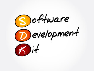 SDK - Software Development Kit acronym, technology concept background