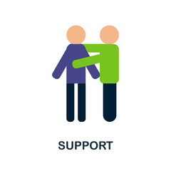 Support flat icon. Color simple element from volunteering collection. Creative Support icon for web design, templates, infographics and more