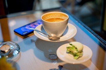 a cup of half-drunk coffee