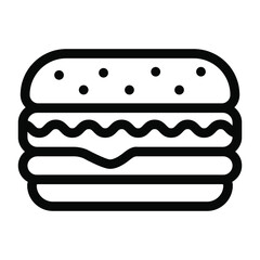 
Fast food item, hamburger icon of solid style 
