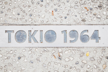Bled, Slovenia, October 2020: Metal plate with the winner country of the World Rowing Championship....