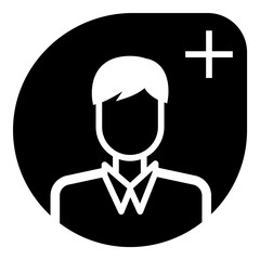 Interface User Avatar Add Flat Icon Isolated On White Background