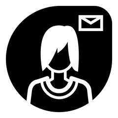 Interface User Avatar Mail Message Flat Icon Isolated On White Background