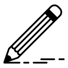 Graphite Pencil Flat Icon Isolated On White Background