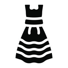 
Party dress, solid icon of frock
