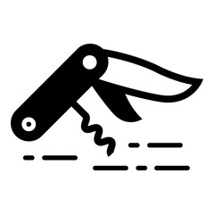 Tourist Pocket Knife Flat Icon Isolated On White Background
