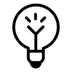 Light Bulb Idea Flat Icon Isolated On White Background