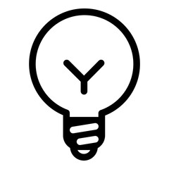 Light Bulb Flat Icon Isolated On White Background