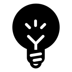 Light Bulb Idea Flat Icon Isolated On White Background