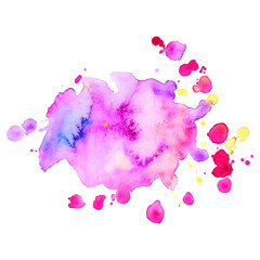 Gray watercolor spot with droplets, smudges, stains, splashes.