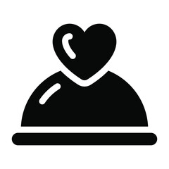 
Heart cloche, food service solid icon design
