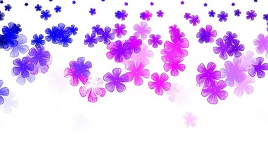 Light Purple, Pink vector abstract design with flowers.