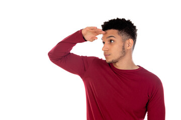 Latin guy with short afro hair