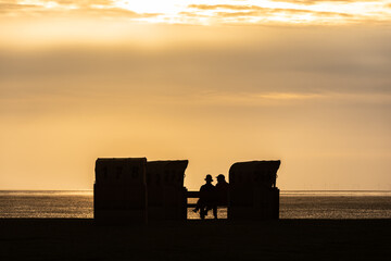 Beach baskets on the beach in Dorum-Neufeld