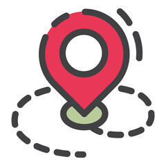 Geo Target Location Flat Icon Isolated On White Background