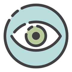 Eye Vision Search Flat Icon Isolated On White Background