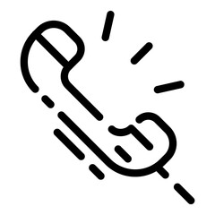 Phone Call Communication Flat Icon Isolated On White Background