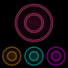 circular notation color neon set. Simple thin line, outline vector of web icons for ui and ux, website or mobile application