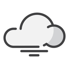 File Cloud Computer Service Flat Icon Isolated On White Background