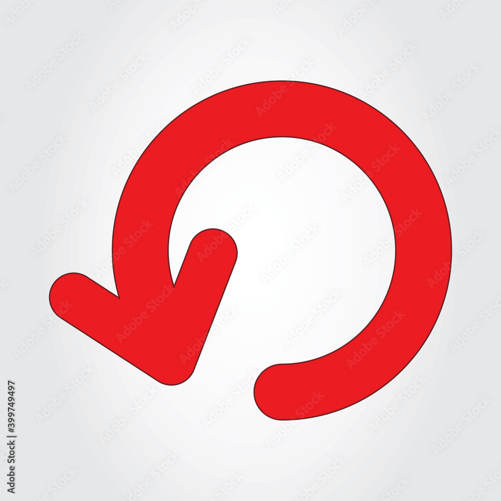 Poster arrow replay icon isolated on background. trendy arrow replay icon in flat style for web site. creat