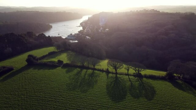 Malpas near the river fal and Truro looking across the boats 