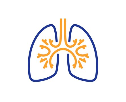 Lungs Line Icon. Pneumonia Disease Sign. Respiratory Distress Symbol. Quality Design Element. Line Style Lungs Icon. Editable Stroke. Vector