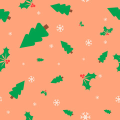 Christmas seamless pattern, Xmas poster design template, vector illustration 