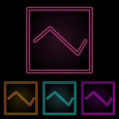 diagram color neon set. Simple thin line, outline vector of web icons for ui and ux, website or mobile application