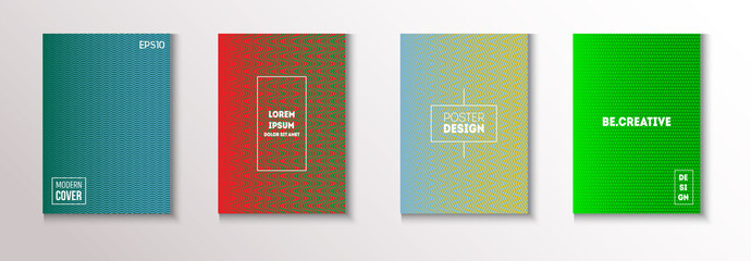 Wavy Minimal Cover Vector Set. Pattern Gradient Overlay Business