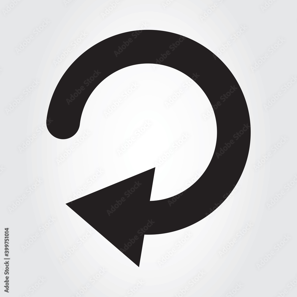 Poster Arrow replay icon isolated on background. Trendy arrow replay icon in flat style for web site. Creative arrow template for app, ui and logo. Replay icon vector