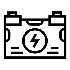Car Ignition Battery Service Flat Icon Isolated On White Background
