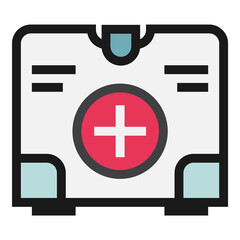 Car Medical Kit Flat Icon Isolated On White Background