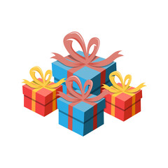 Happy Birthday Gifts Pack, Illustration of a cartoon pack of happy birthday and anniversary gifts and present box