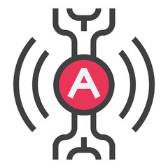 Car Alarm Repair Flat Icon Isolated On White Background