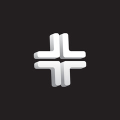 Obraz premium White 3d plus design. Vector symbol