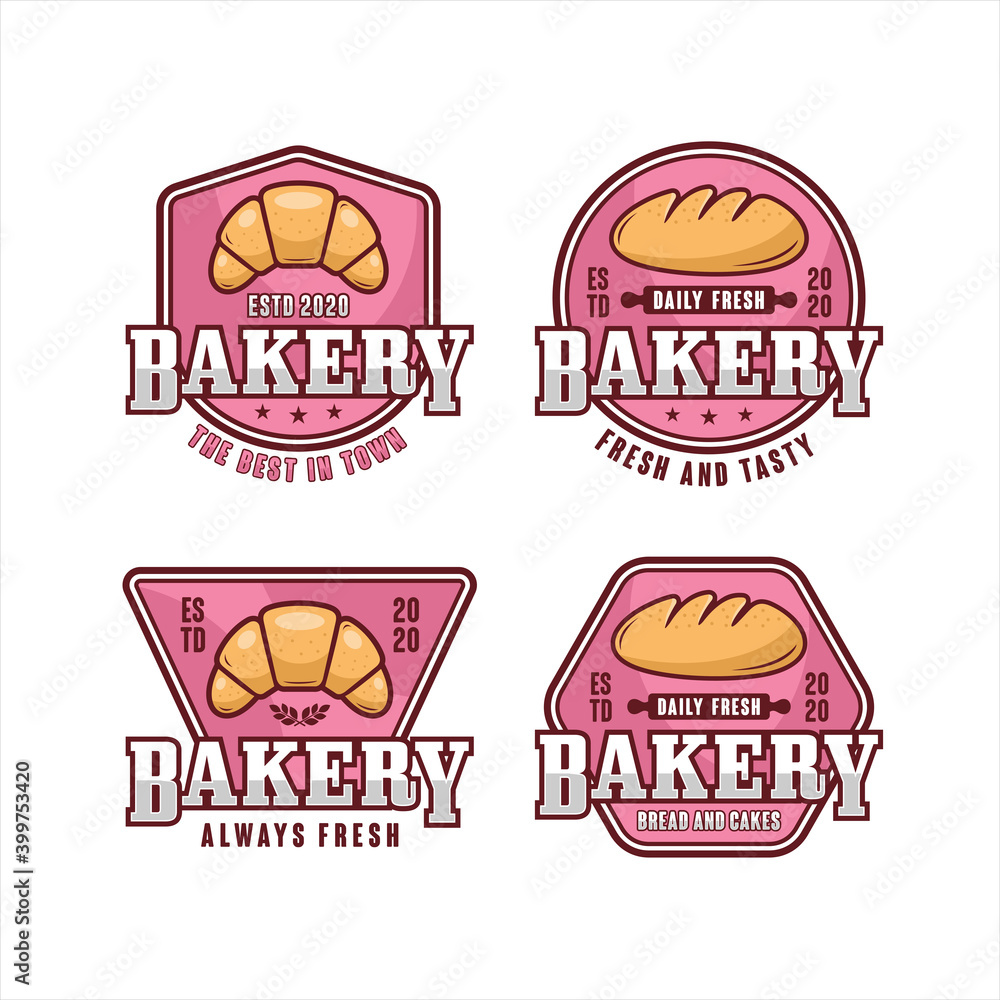 Wall mural Bakery badge vector design logo collection