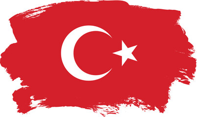 Brush Stroke Turkey Flag Vector