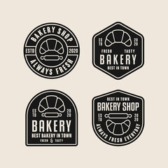 Bakery badge vector design logos