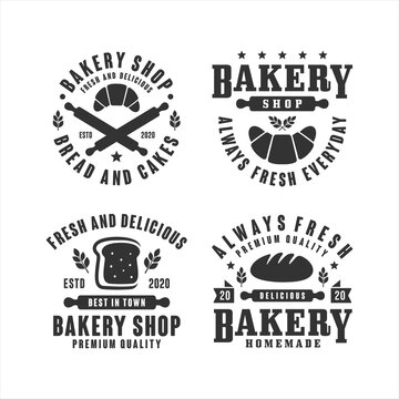 Bakery shop vector design logo collection