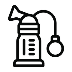 
Milk collection jar with breast pump, solid icon of suction bottle 
