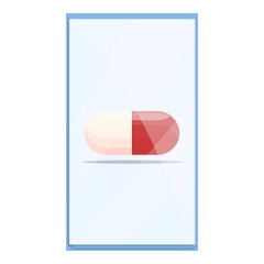 Telemedicine capsule pill icon. Cartoon of telemedicine capsule pill vector icon for web design isolated on white background
