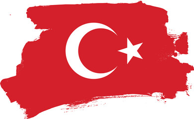 Brush Stroke Turkey Flag Vector