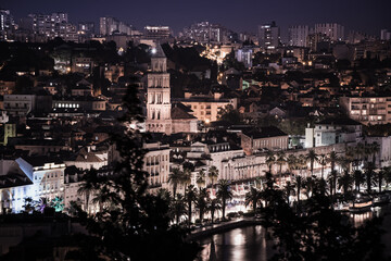 Split at night, Croatia