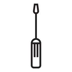 Construction Design Screwdriver Flat Icon Isolated On White Background