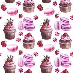 watercolor sweet capcake