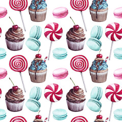 watercolor sweet capcake