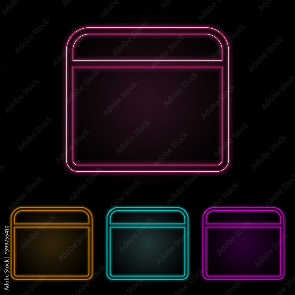 Poster ottoman color neon set. simple thin line, outline vector of web icons for ui and ux, website or mobi