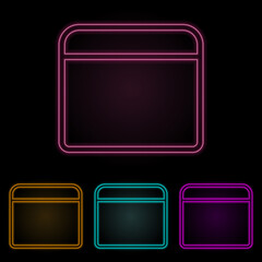 ottoman color neon set. Simple thin line, outline vector of web icons for ui and ux, website or mobile application