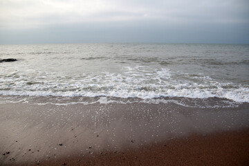 empty Baltic sea beach at wintertime