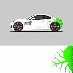 Fototapeta na wymiar Car decal wrap design vector. Graphic abstract stripe racing background kit designs for vehicle race car rally adventure and livery